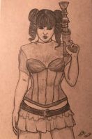 Hot girl with a gun